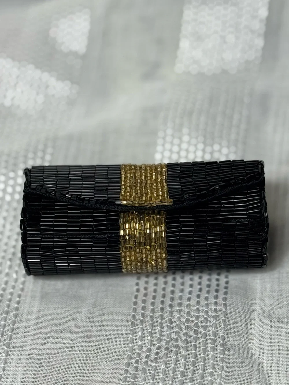Vintage Lancôme Le Lipstique Lipstick Case Holder Mirror Beaded